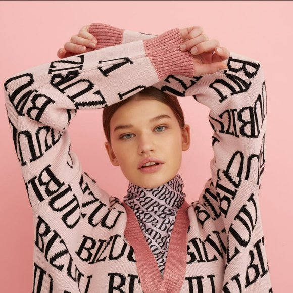 BIZUU Iconic Chios Cardigan Long Sweater Duster Print Logo High-End Designer - Picture 3 of 7